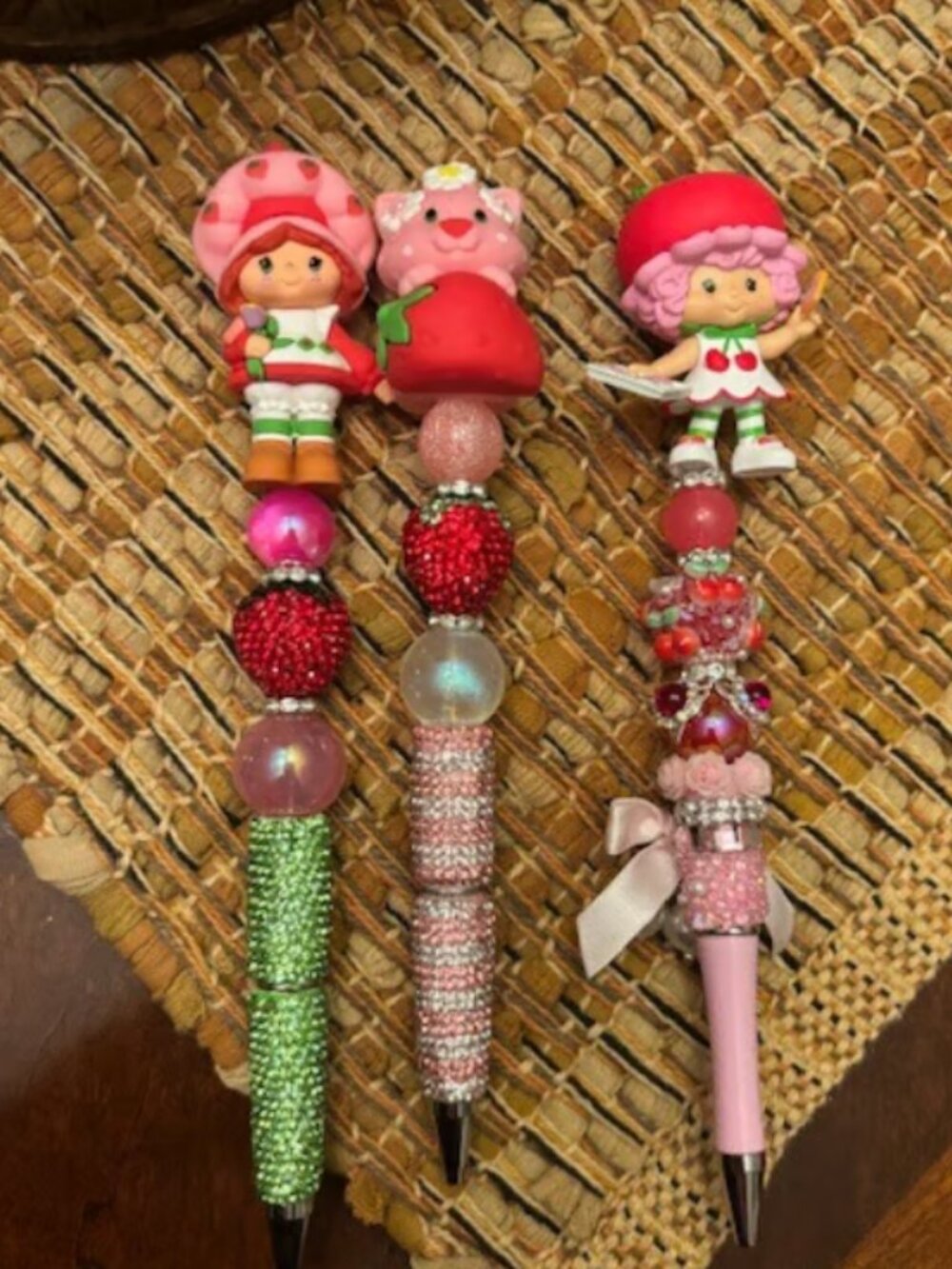Set of 3: Strawberry Shortcake and Friends Beaded Pens